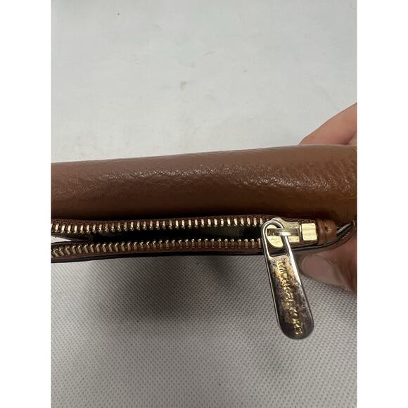 Michael Kors Mercer Carryall Card Case Small Folding Leather Wallet Luggage - Picture 3 of 8